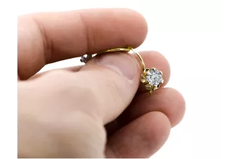 Vintage Stil Ohrringe Zirkon 14 Karat Gelbgold vec019y